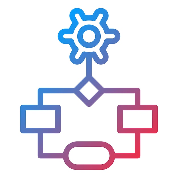 Estilo del icono del flujo de trabajo de diseño vectorial