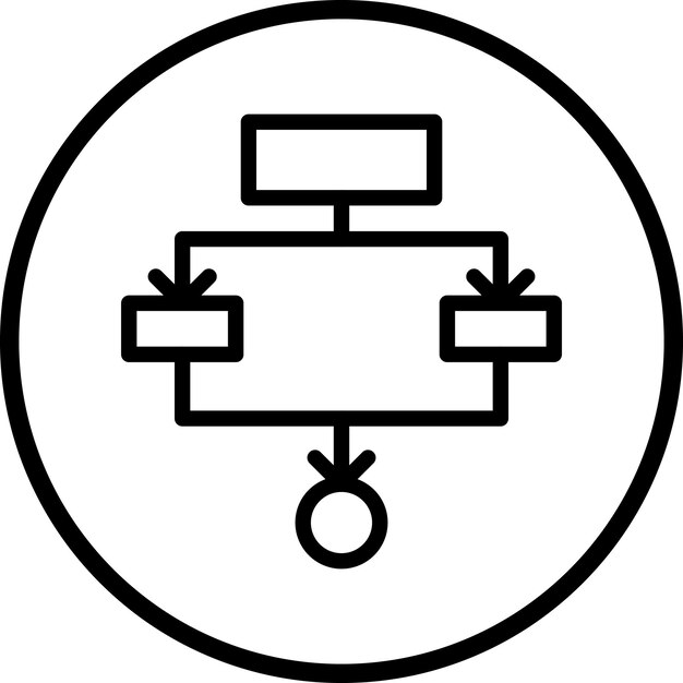 Estilo del icono del flujo de trabajo de diseño vectorial