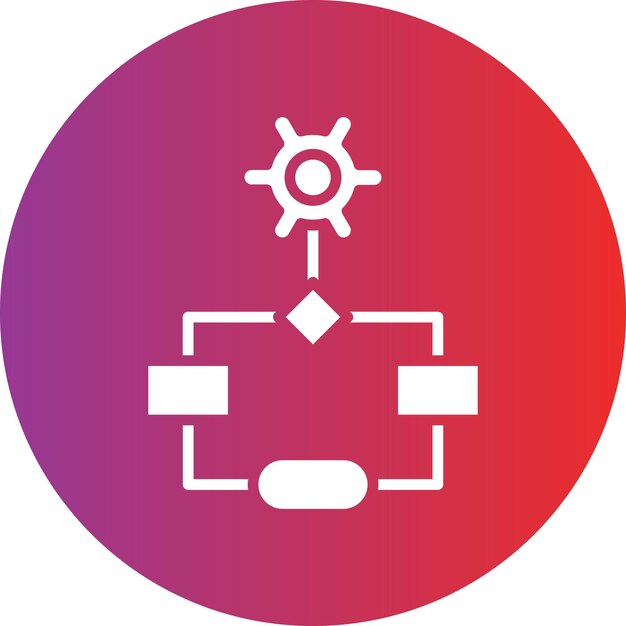 Estilo del icono del flujo de trabajo de diseño vectorial