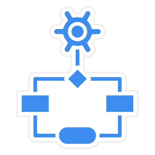 Estilo del icono del flujo de trabajo de diseño vectorial