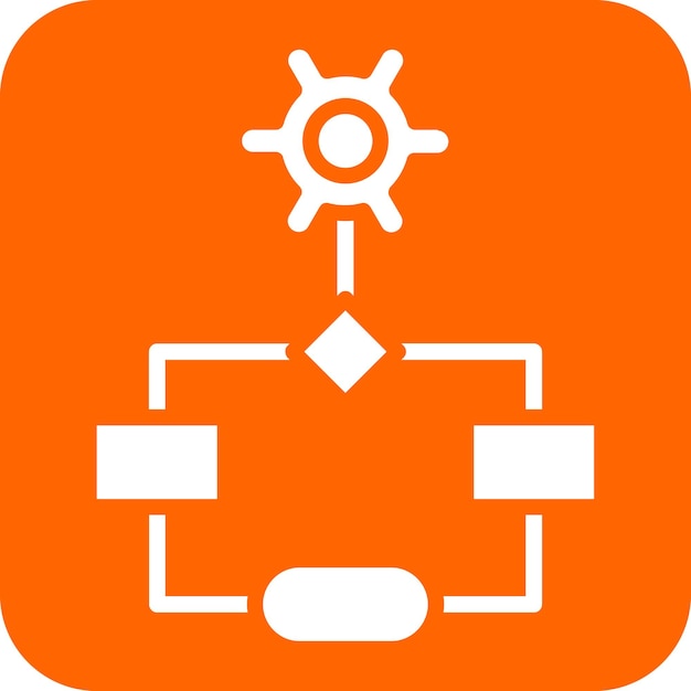 Estilo del icono del flujo de trabajo de diseño vectorial