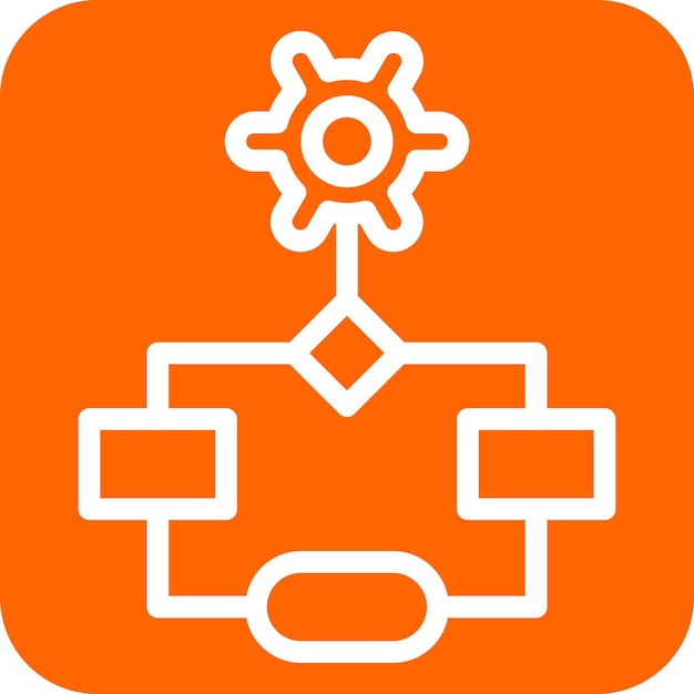 Estilo del icono del flujo de trabajo de diseño vectorial