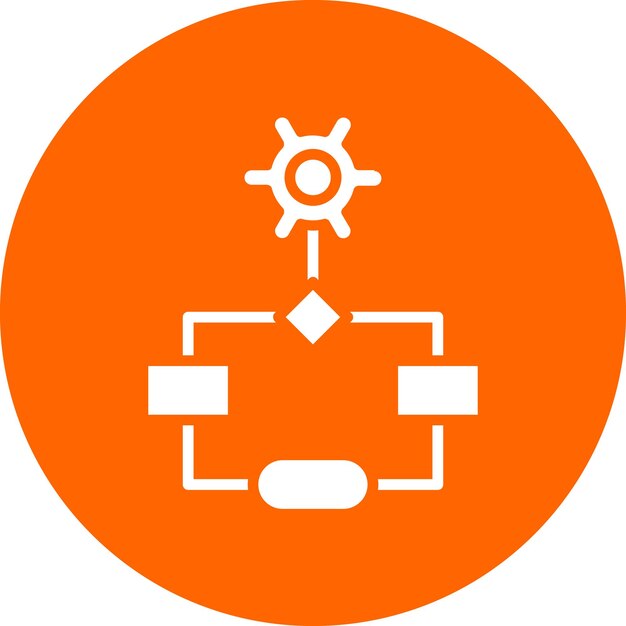 Estilo del icono del flujo de trabajo de diseño vectorial