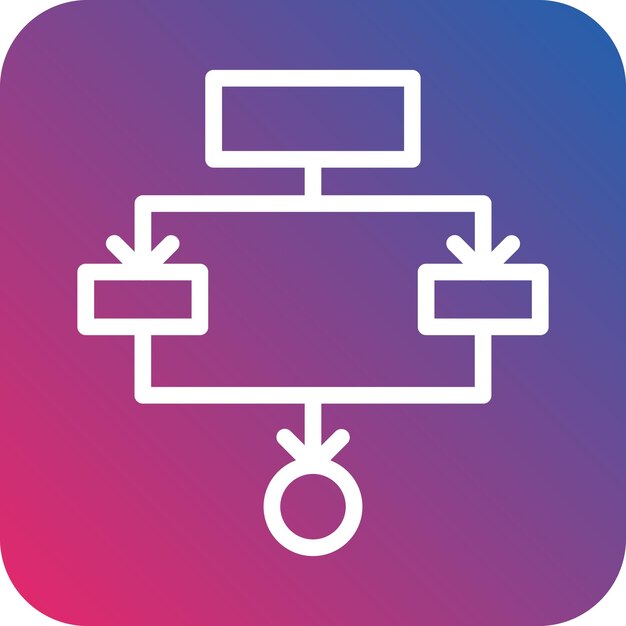 Estilo del icono del flujo de trabajo de diseño vectorial