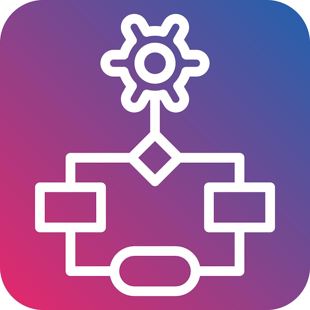 Estilo del icono del flujo de trabajo de diseño vectorial