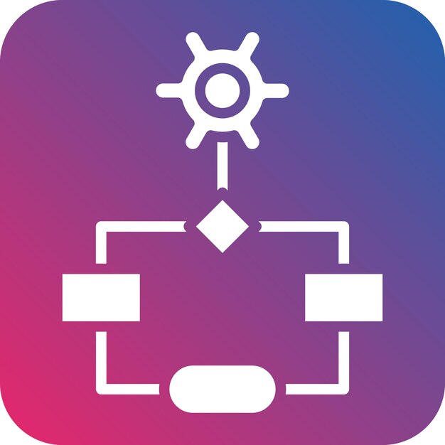 Estilo del icono del flujo de trabajo de diseño vectorial