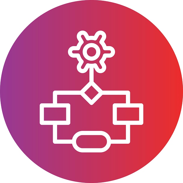 Estilo del icono del flujo de trabajo de diseño vectorial