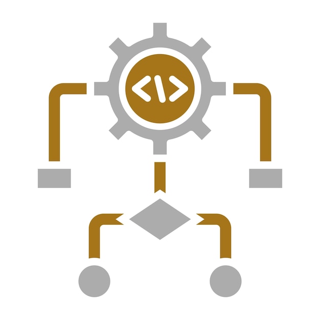 Estilo del icono del flujo de trabajo de diseño vectorial