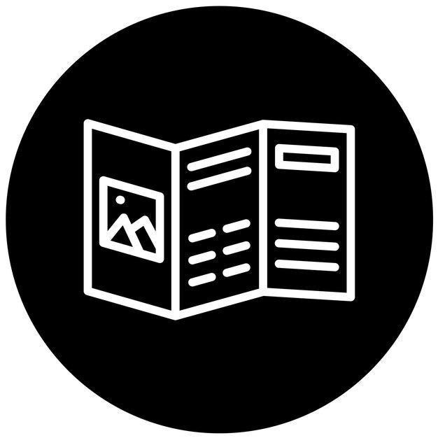 Estilo de icono de folleto plegado de diseño vectorial