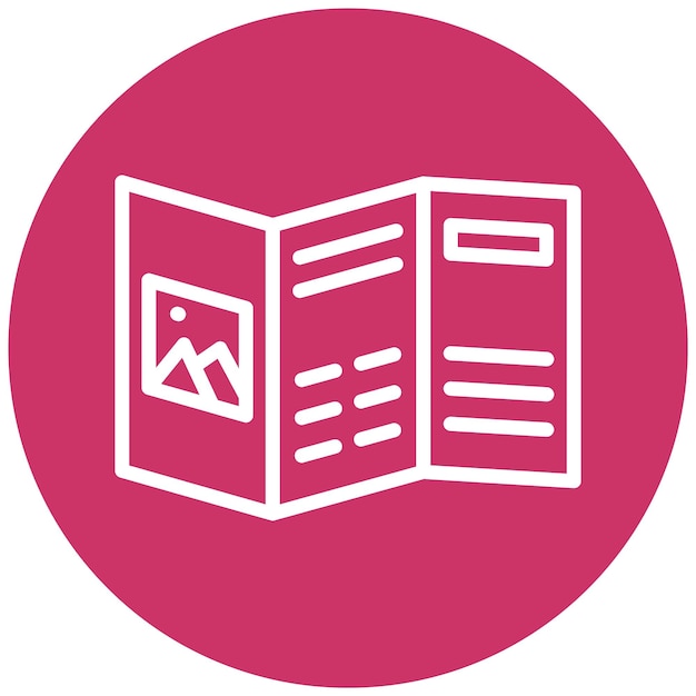 Estilo de icono de folleto plegado de diseño vectorial