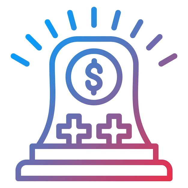Estilo del icono de los fondos de emergencia de diseño vectorial