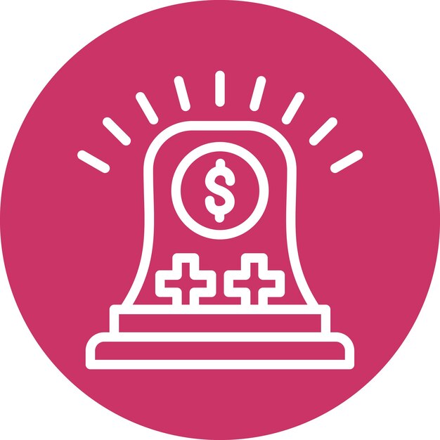 Estilo del icono de los fondos de emergencia de diseño vectorial