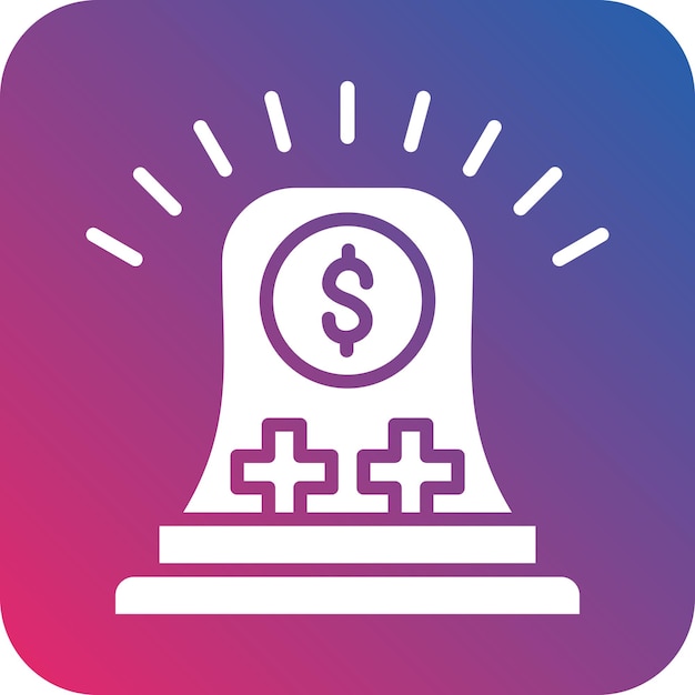 Estilo del icono de los fondos de emergencia de diseño vectorial