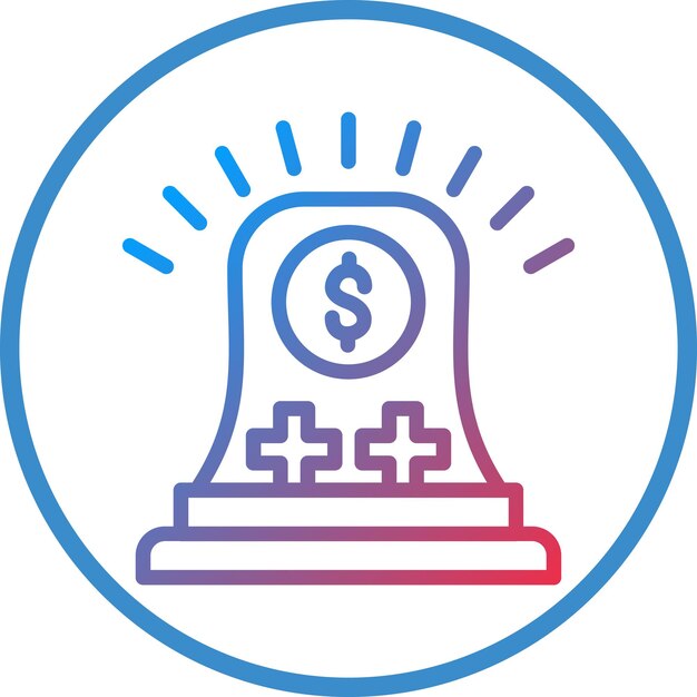 Estilo del icono de los fondos de emergencia de diseño vectorial