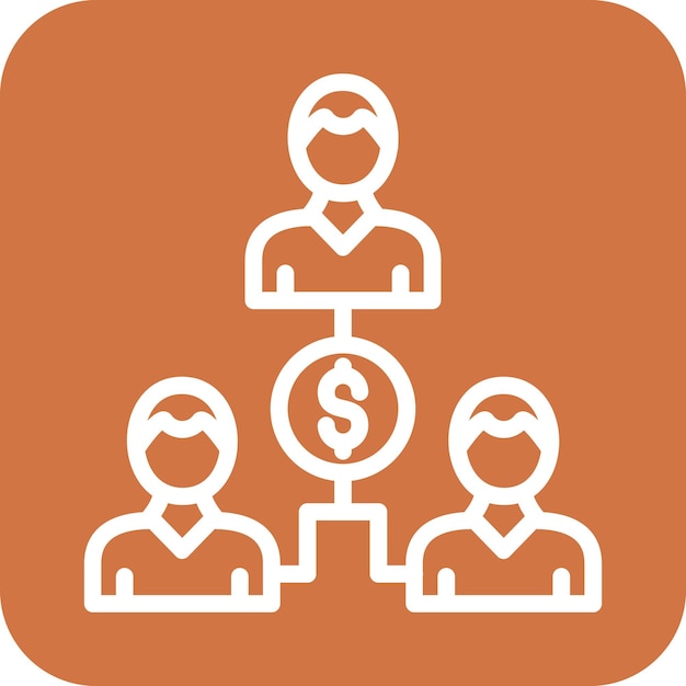 Estilo del icono de los fondos mutuos de diseño vectorial
