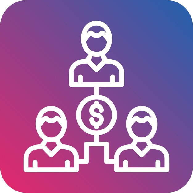 Estilo del icono de los fondos mutuos de diseño vectorial