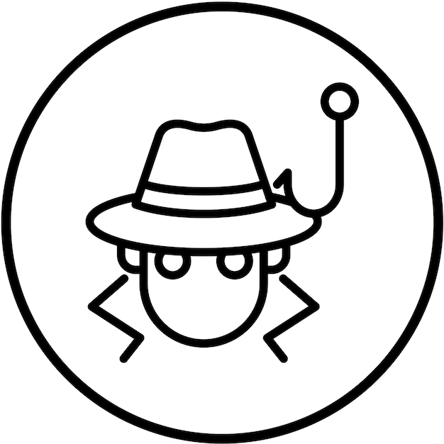 Estilo de icono de fraude de phishing de diseño vectorial
