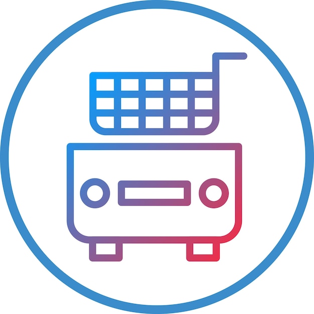 Estilo del icono de la freidora de diseño vectorial