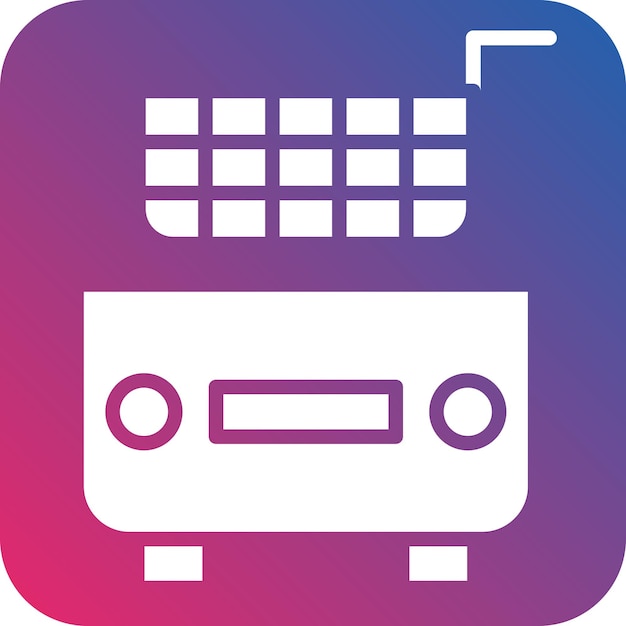 Estilo del icono de la freidora de diseño vectorial