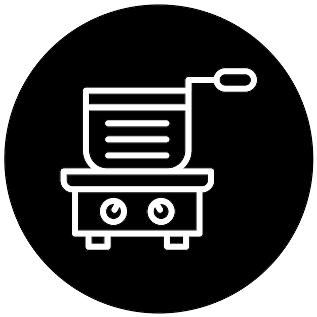 Estilo del icono de la freidora eléctrica de diseño vectorial