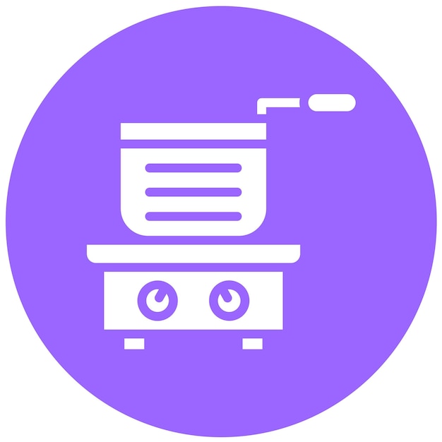Estilo del icono de la freidora eléctrica de diseño vectorial