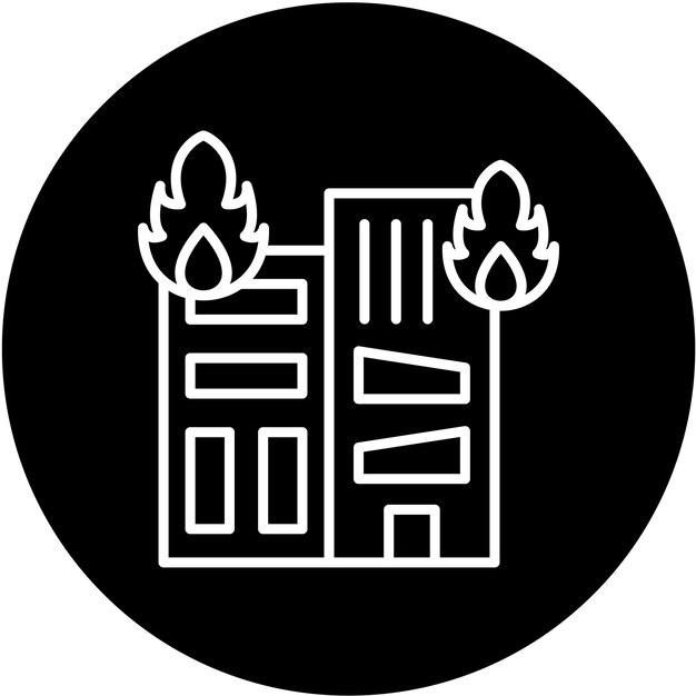 Estilo del icono de fuego del edificio