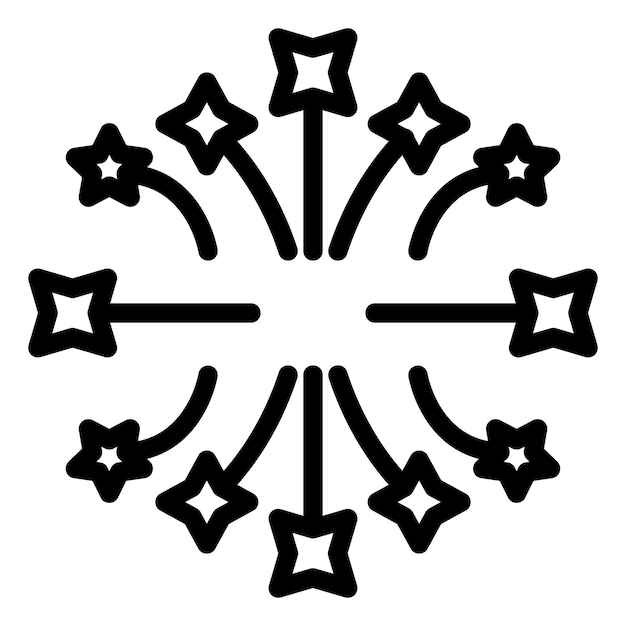 Estilo de icono de fuegos artificiales de diseño vectorial