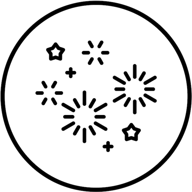 Estilo de icono de fuegos artificiales de diseño vectorial