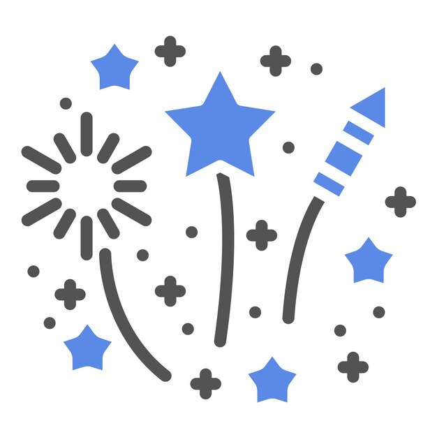 Estilo de icono de fuegos artificiales de diseño vectorial