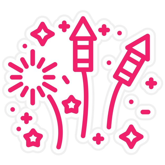 Estilo de icono de fuegos artificiales de diseño vectorial