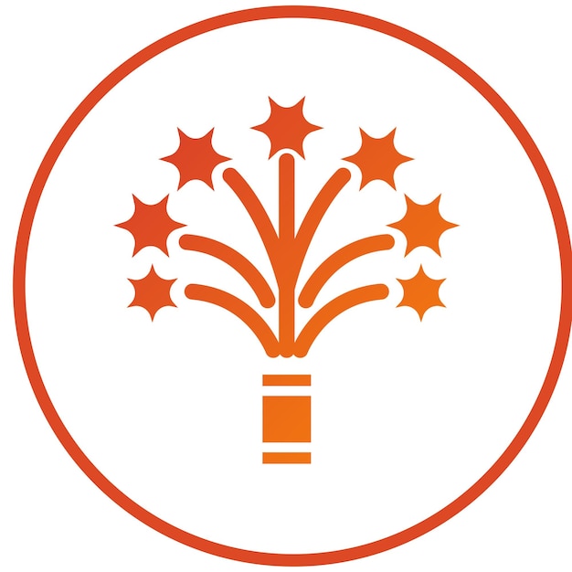 Estilo de icono de fuegos artificiales de diseño vectorial