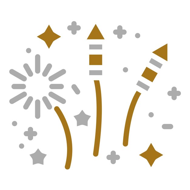 Estilo de icono de fuegos artificiales de diseño vectorial