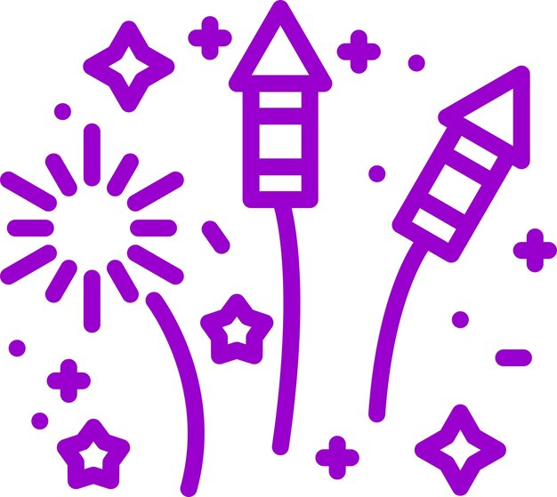 Estilo de icono de fuegos artificiales de diseño vectorial