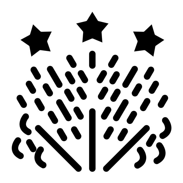 Estilo de icono de fuegos artificiales de diseño vectorial