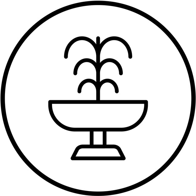 Estilo del icono de la fuente de agua de diseño vectorial