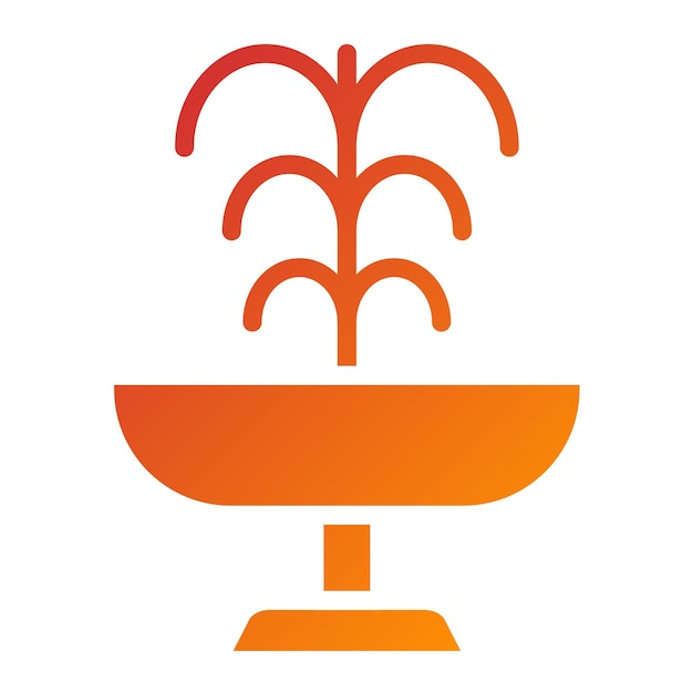 Estilo del icono de la fuente de agua de diseño vectorial