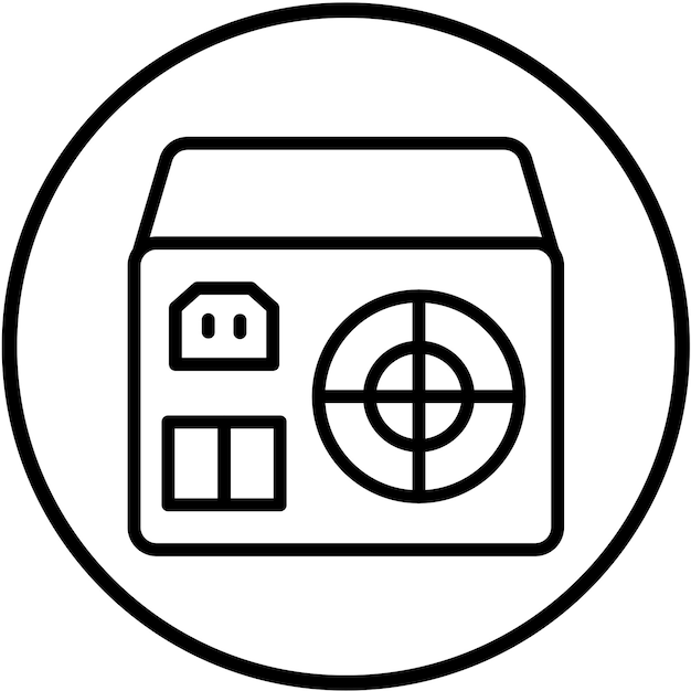 Estilo del icono de la fuente de alimentación de diseño vectorial