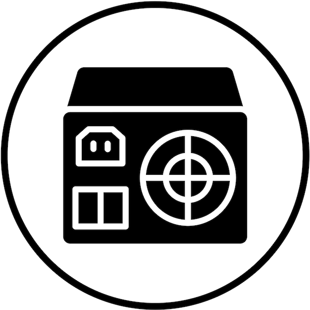 Estilo del icono de la fuente de alimentación de diseño vectorial
