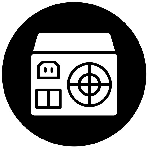 Estilo del icono de la fuente de alimentación de diseño vectorial