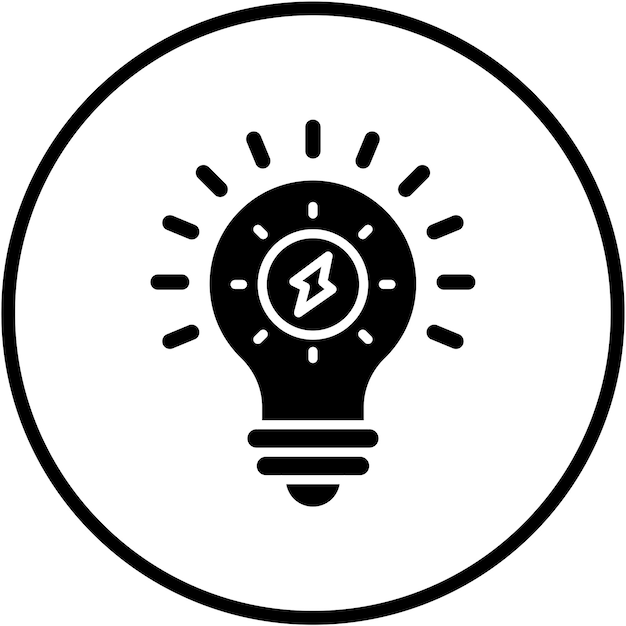 Estilo del icono de la fuente de luz de diseño vectorial