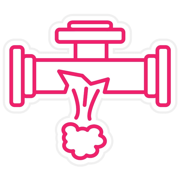 Estilo del icono de fuga de la tubería de gas de diseño vectorial