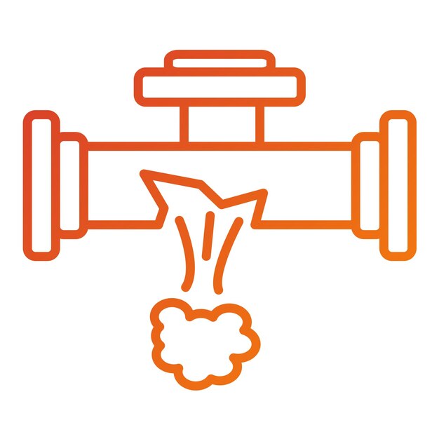 Estilo del icono de fuga de la tubería de gas de diseño vectorial
