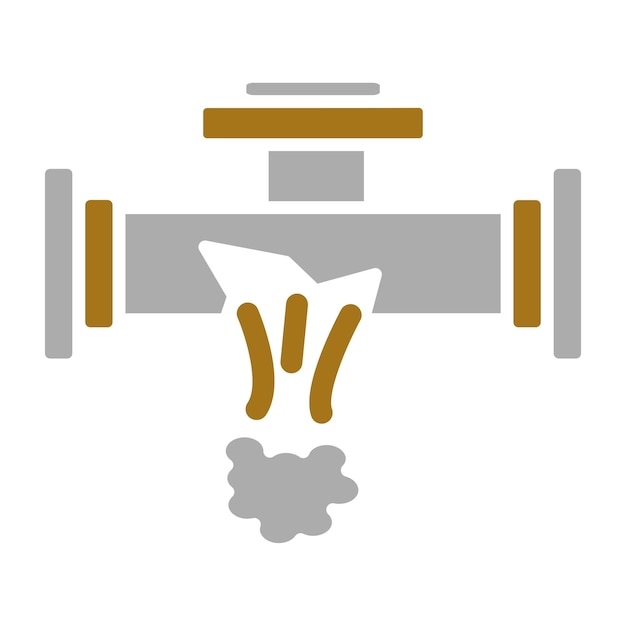 Estilo del icono de fuga de la tubería de gas de diseño vectorial
