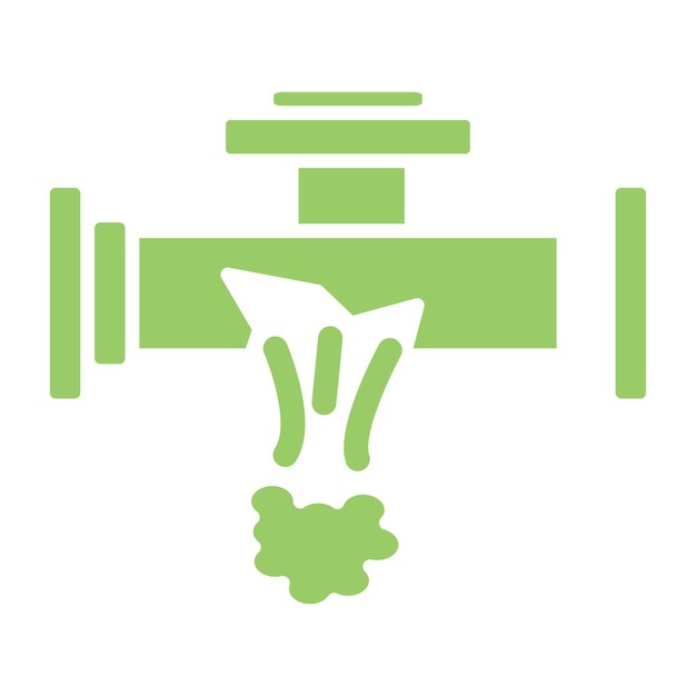 Estilo del icono de fuga de la tubería de gas de diseño vectorial