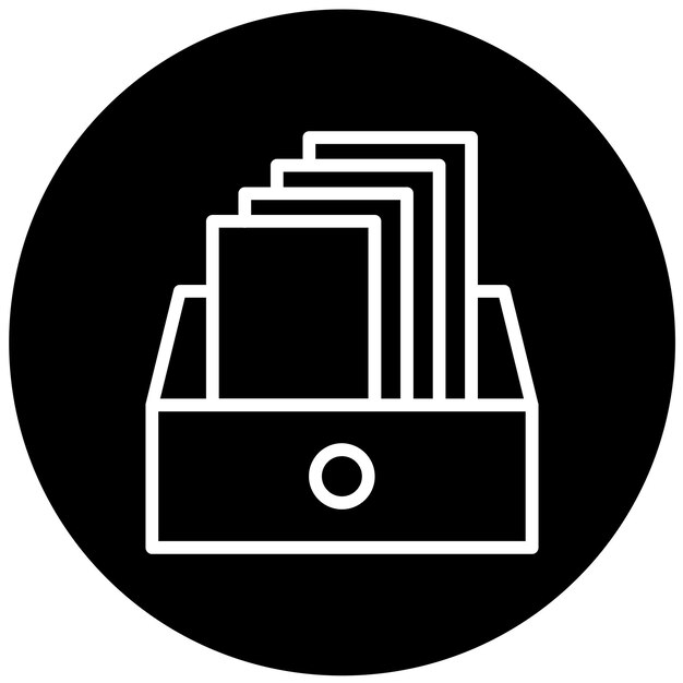 Estilo del icono del gabinete de archivo de diseño vectorial