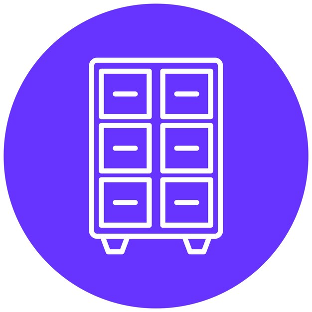 Estilo del icono del gabinete de archivo de diseño vectorial