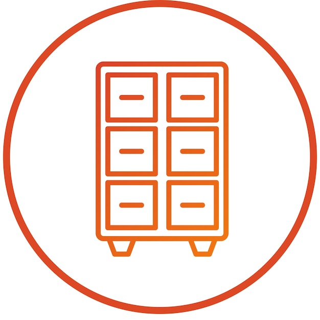Estilo del icono del gabinete de archivo de diseño vectorial