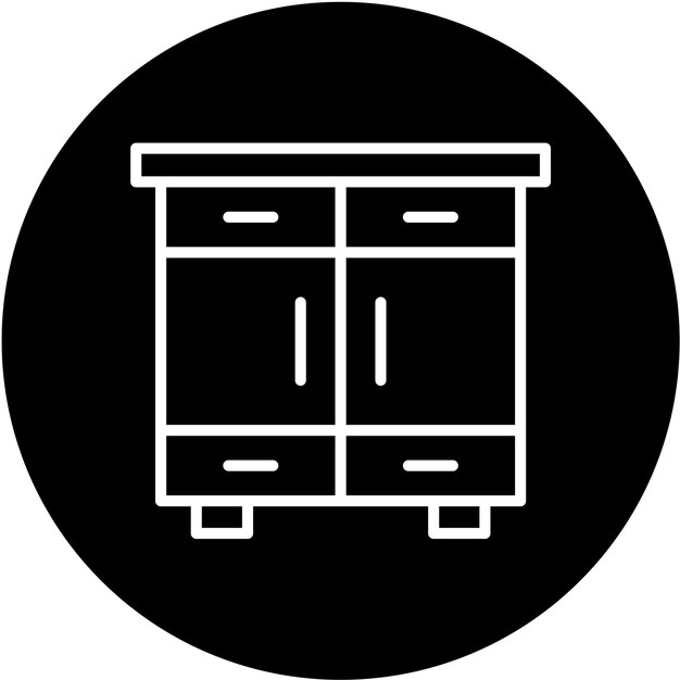 Estilo del icono del gabinete de diseño vectorial