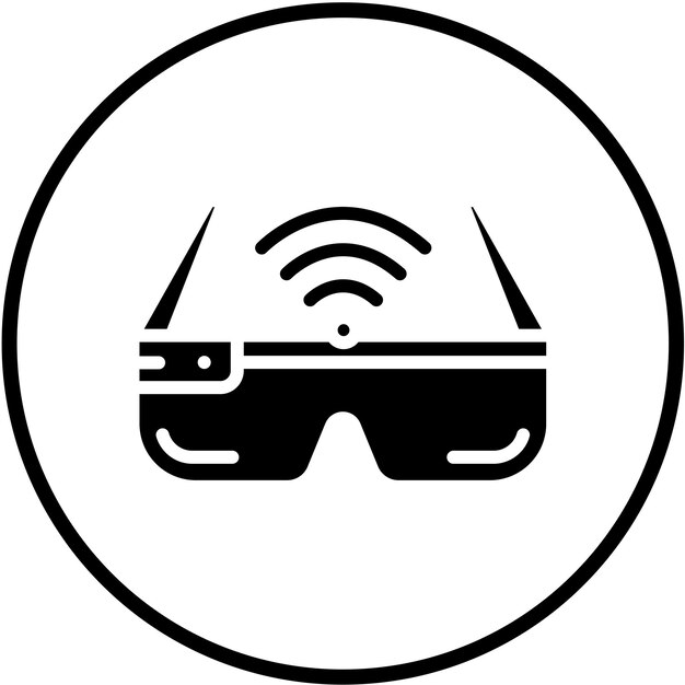 Estilo del icono de las gafas inteligentes de diseño vectorial