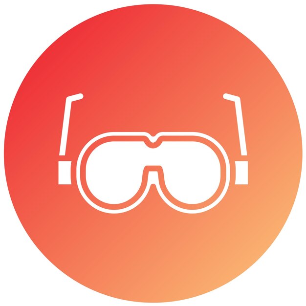 Estilo del icono de las gafas de seguridad de diseño vectorial